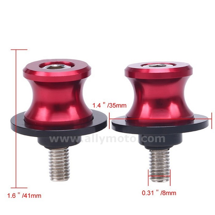 91 8Mm Cnc Aluminum Swingarm Spools Slider Universal Rear Motorcycle Stands Screws M8 Bobbins@2